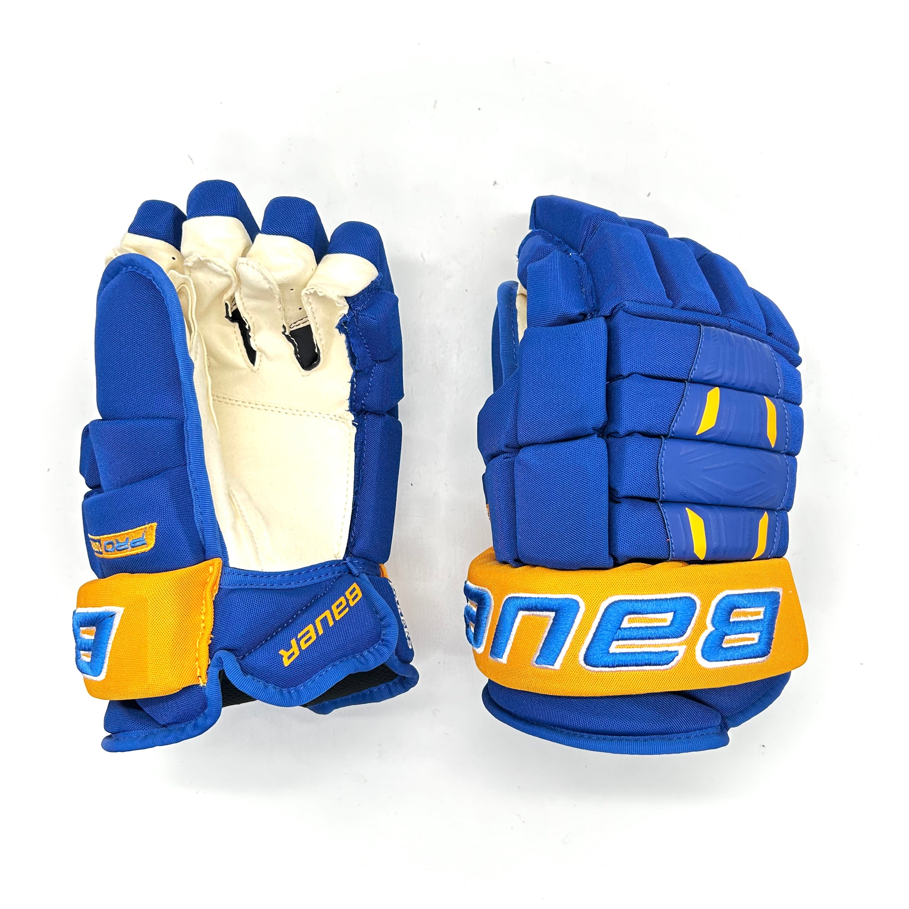 Bauer Pro Series - Gants de hockey NCAA Pro Stock (bleu/jaune)
